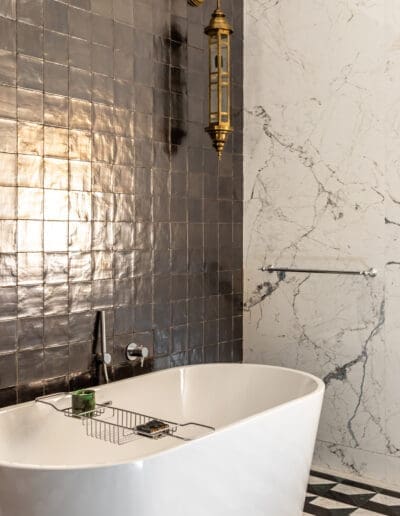 Recdi8 Living Interior Design - Marrakech Riad Restoration - Suite Iming Bathroom Detail