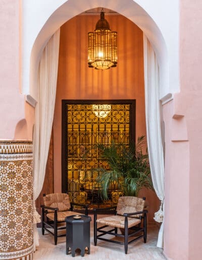 Recdi8 Living Interior Design - Marrakech Riad Restoration - Veranda from Suite Mmuddu