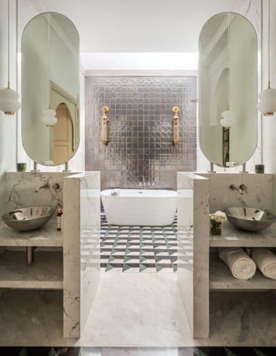 Recdi8 Living Interior Design - Marrakech Riad Restoration - Suite Iffus Bathroom