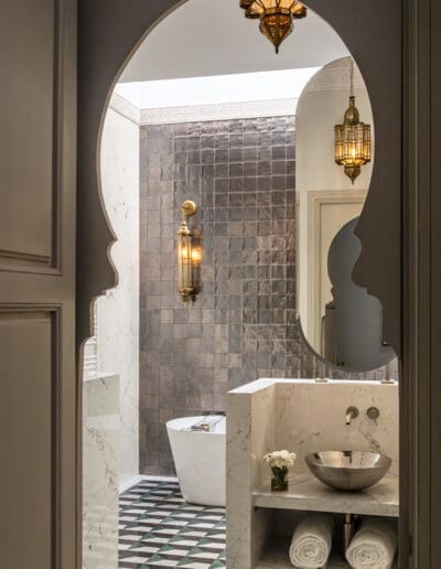 Recdi8 Living Interior Design - Marrakech Riad Restoration - Suite Iffus Bathroom Detail